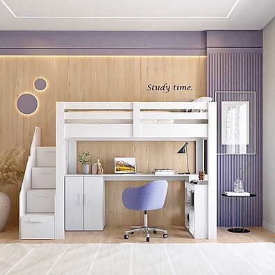 Cama Alta Star Plus Office: Solução Completa para Quartos Pequenos