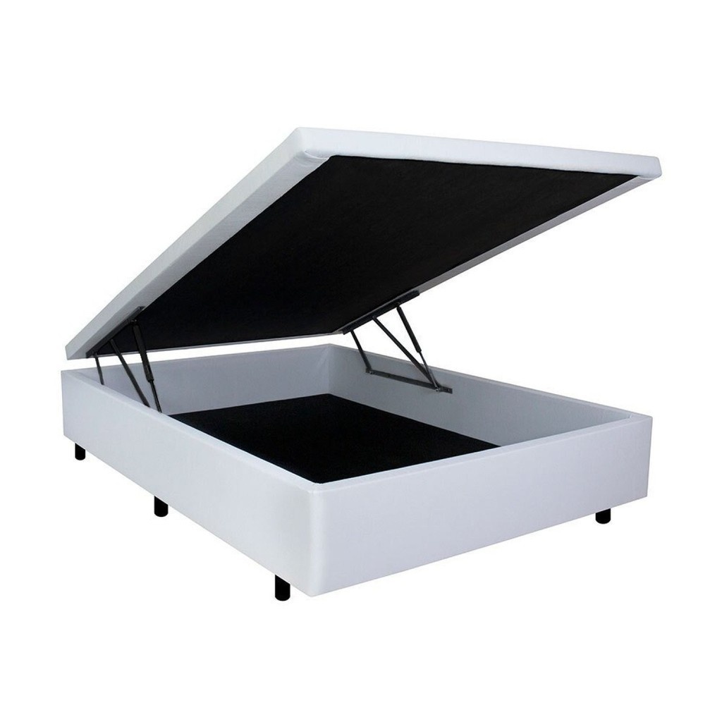 Cama Box Baú Casal Branco: Espaço e Elegância
