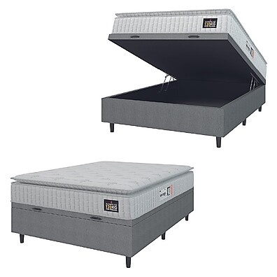 Cama Box Baú Casal Espuma D33 Vangogh Pillow Top – Conforto e Qualidade