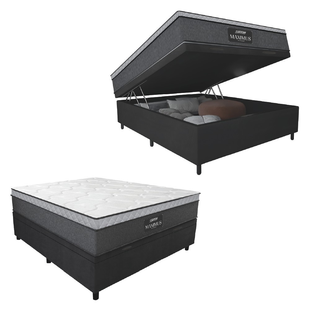 Cama Box Baú Casal Gazin Maximus: Conforto e Espaço!