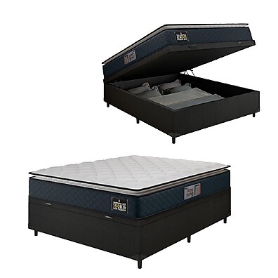 Cama Box Baú Casal Hellen: Conforto e Suporte para o Seu Sono