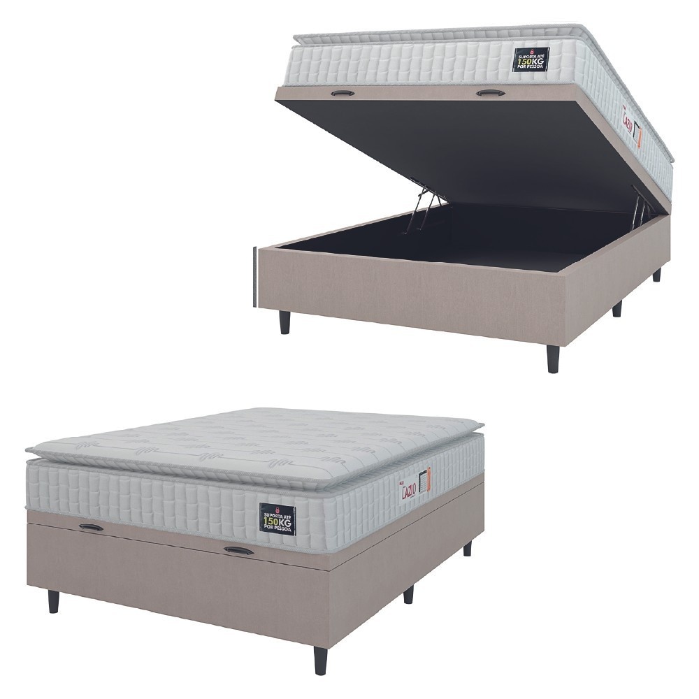 Cama Box Baú Casal Lazio: Conforto e Espaço!