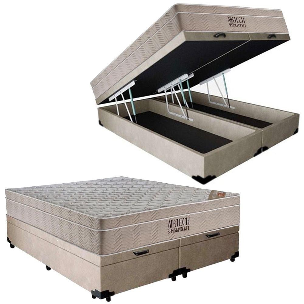 Cama Box Baú Casal Ortobom: Conforto e Espaço!