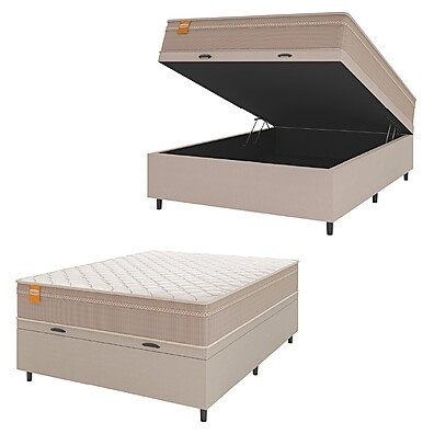 Cama Box Baú Casal Qatar: Conforto e Espaço!