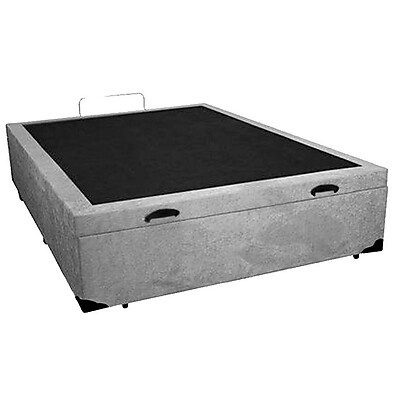 Cama Box Baú Casal Suede Cinza 138x188x44 – Conforto e Estilo