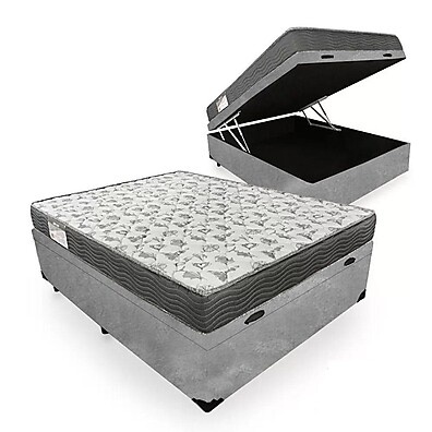 Cama Box Baú Casal Suede + Colchão D33: Conforto e Praticidade