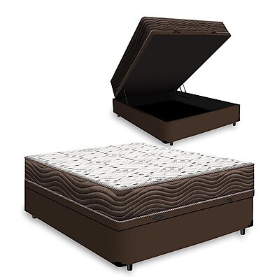 Cama Box Baú + Colchão Ortobom Iso 150 D45