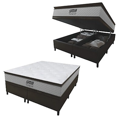 Cama Box Baú King Gazin Tower: Conforto e Espaço!