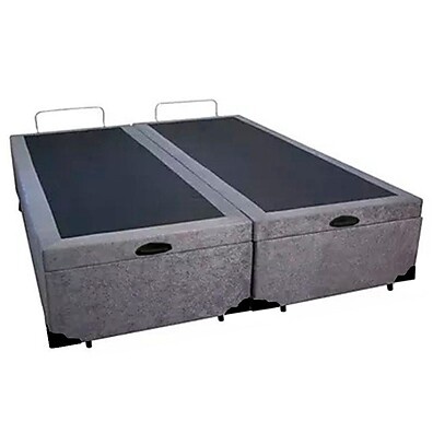 Cama Box Baú Queen Bipartido Suede Cinza 158x198: Sofisticação e Conforto