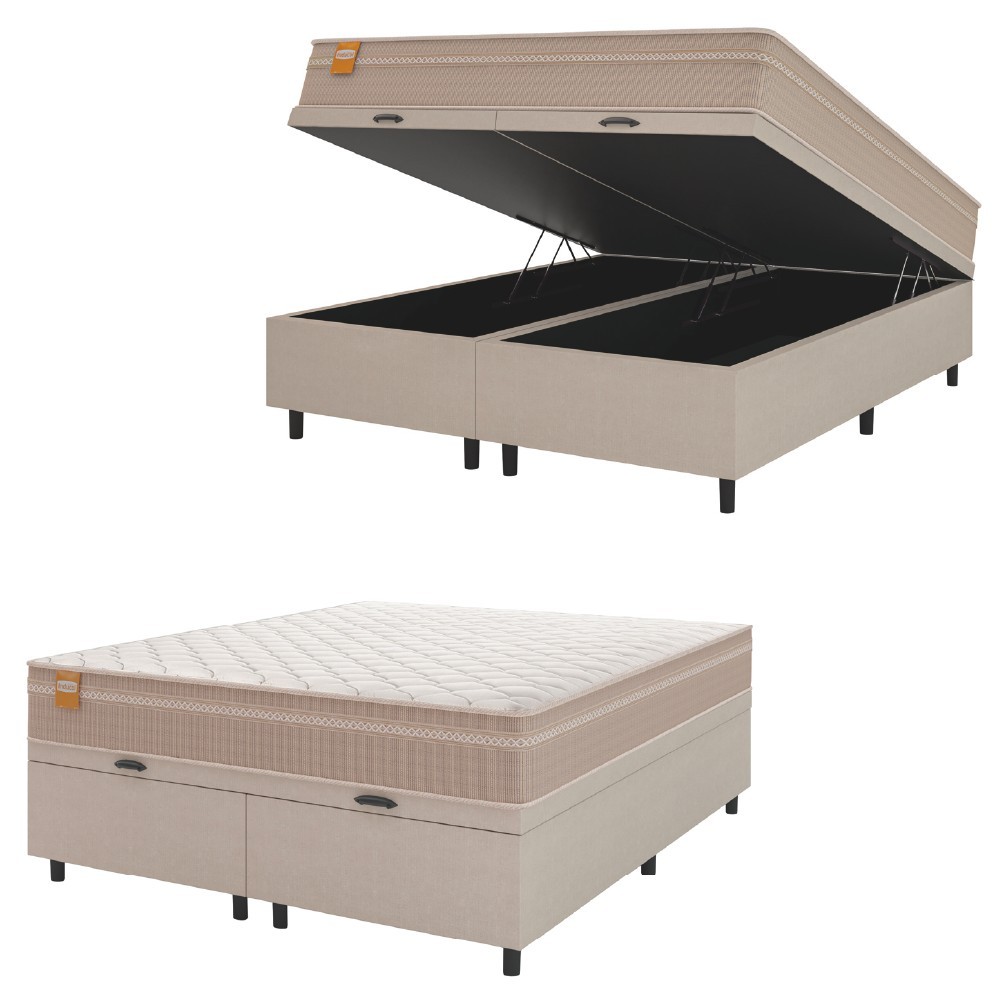 Cama Box Baú Queen Qatar: Conforto e Espaço!