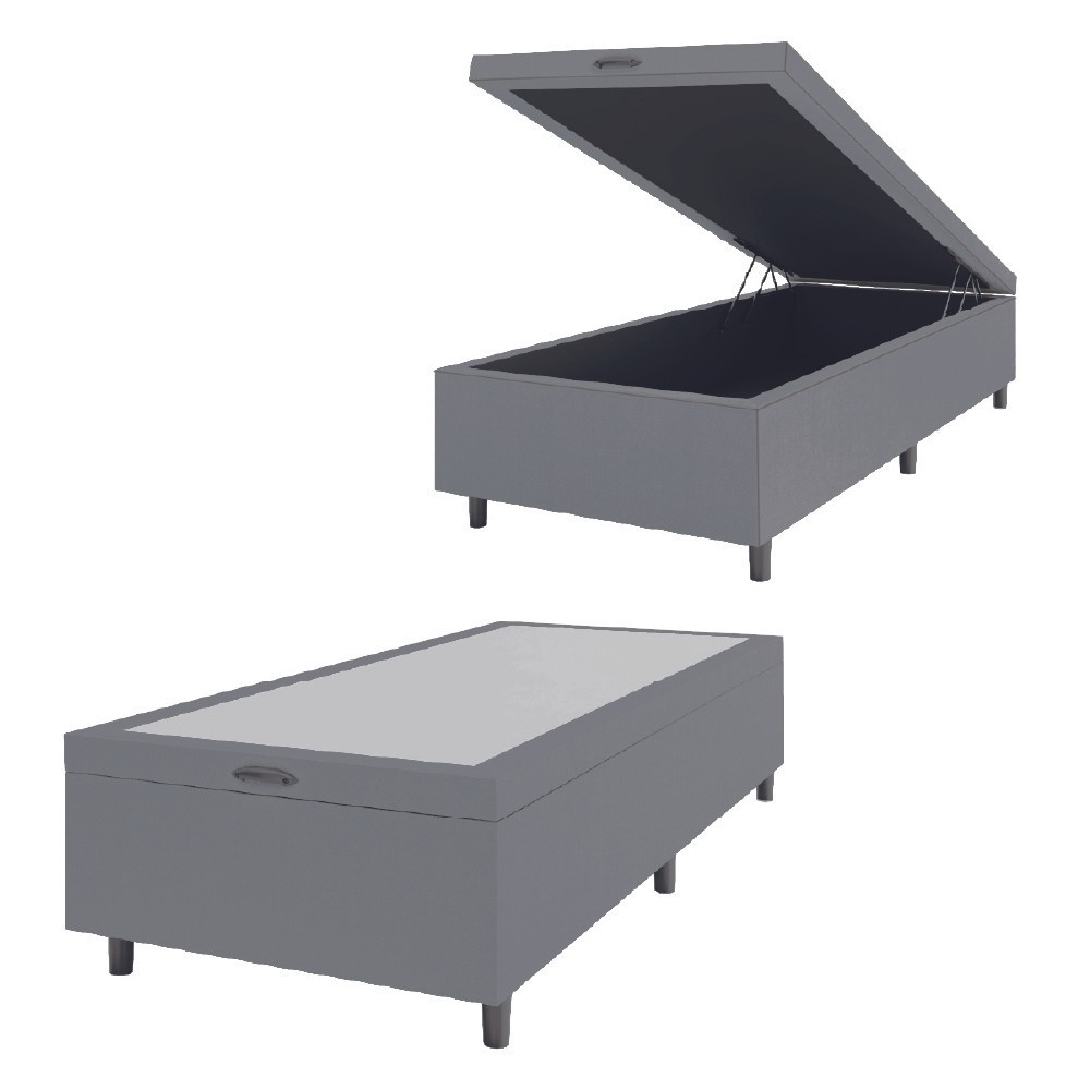 Cama Box Baú Solteiro 0,79m Prince Cinza