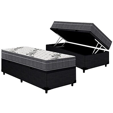 Cama Box Baú Solteiro com Colchão Ortobom D33 – Conforto e Praticidade