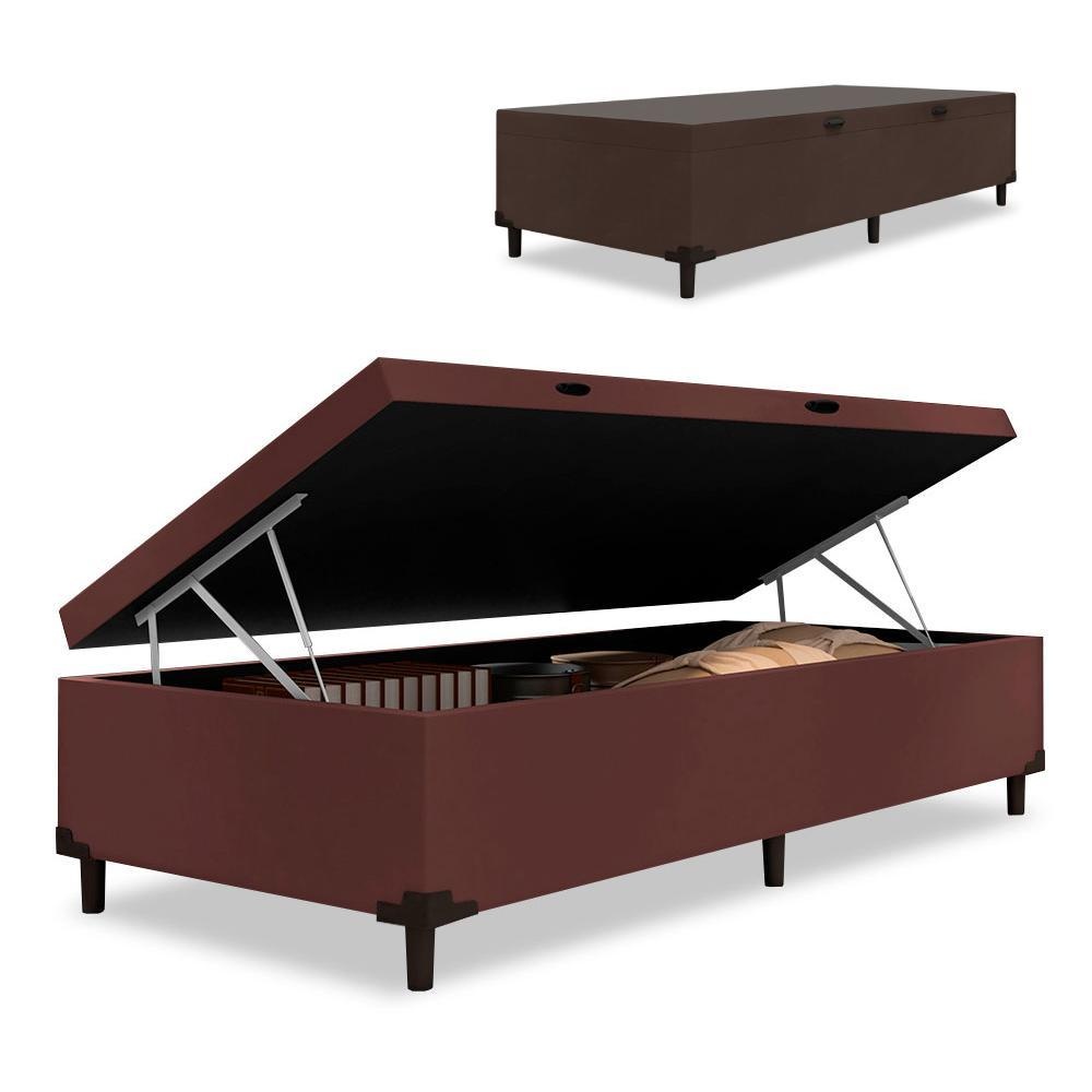 Cama Box Baú Solteiro Marrom: Mais Espaço!