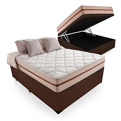 Cama Box Baú Viúva + Colchão Anjos Classic 128cm