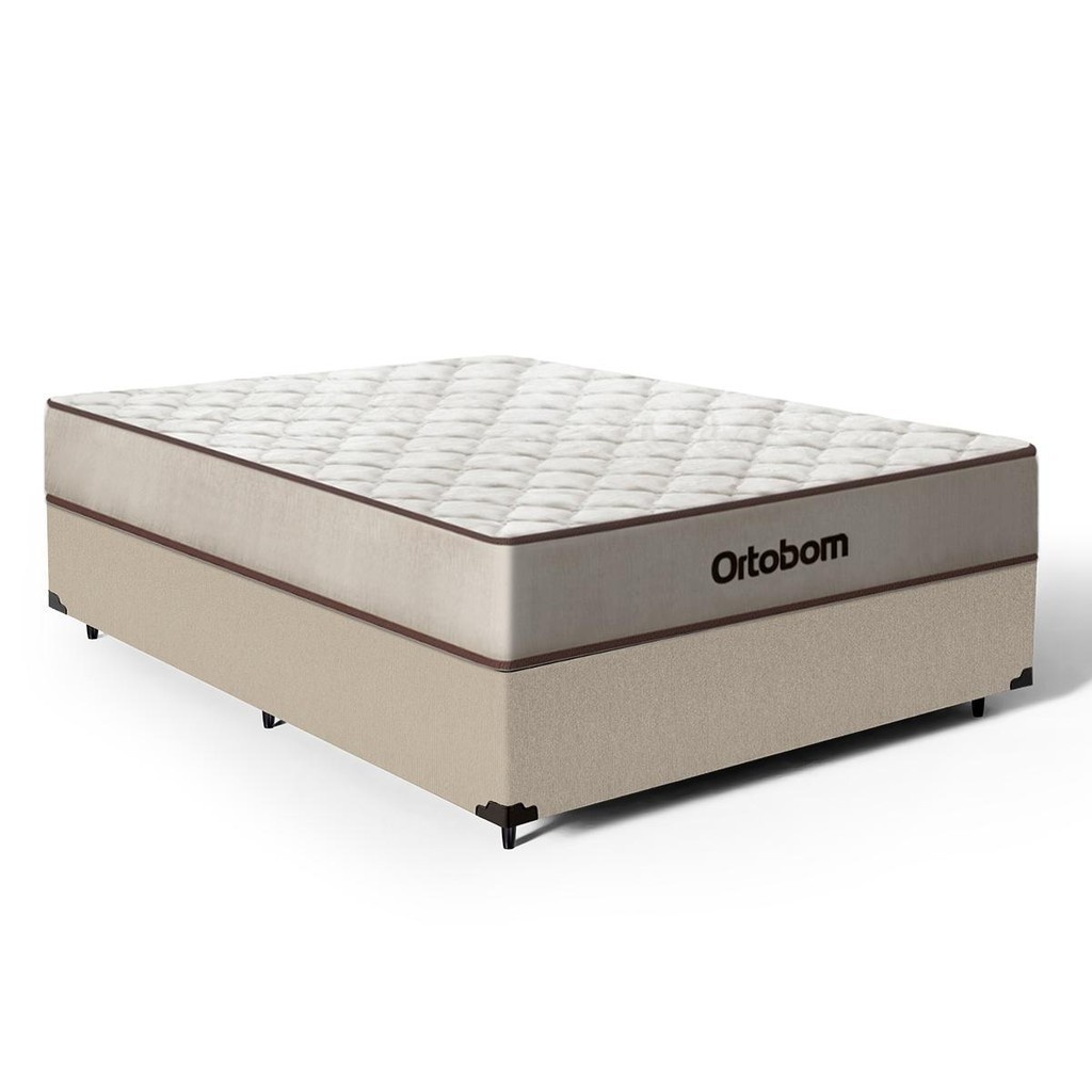 Cama Box Casal 138cm + Colchão D60 Ortobom