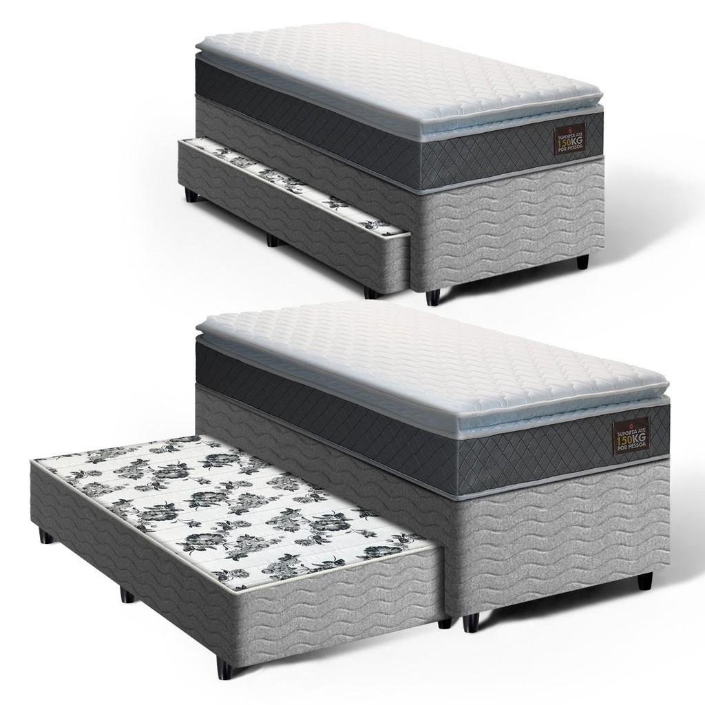 Cama Box Solteiro 88cm: Conforto D45 + Auxiliar