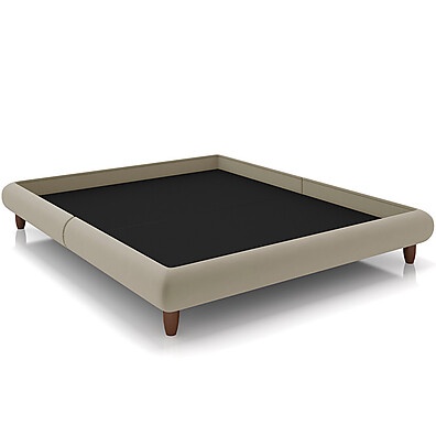 Cama Casal Queen Veludo Bege Otto P05 - Lyam Decor