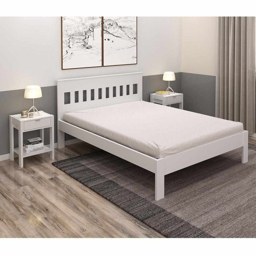 Cama de Casal Branca 138x188cm Multimóveis CR35011
