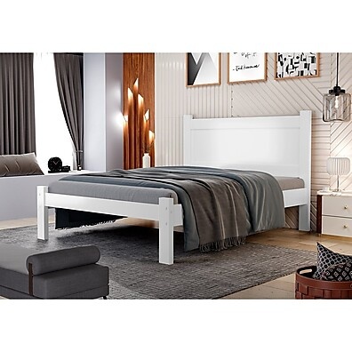 Cama de Casal Branca Prisma 145cm – Conforto e Elegância