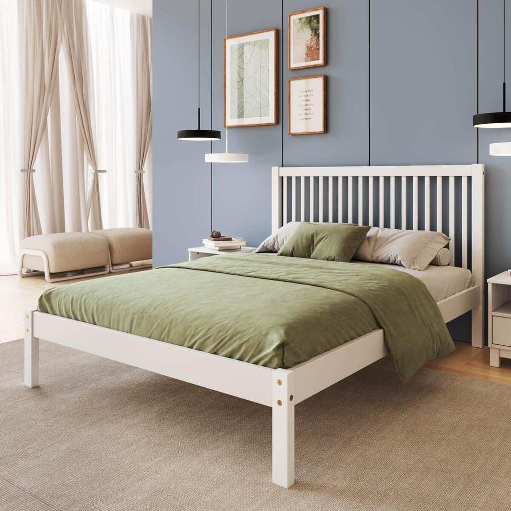 Cama de Casal Madeira Maciça 138x188cm – Durabilidade!