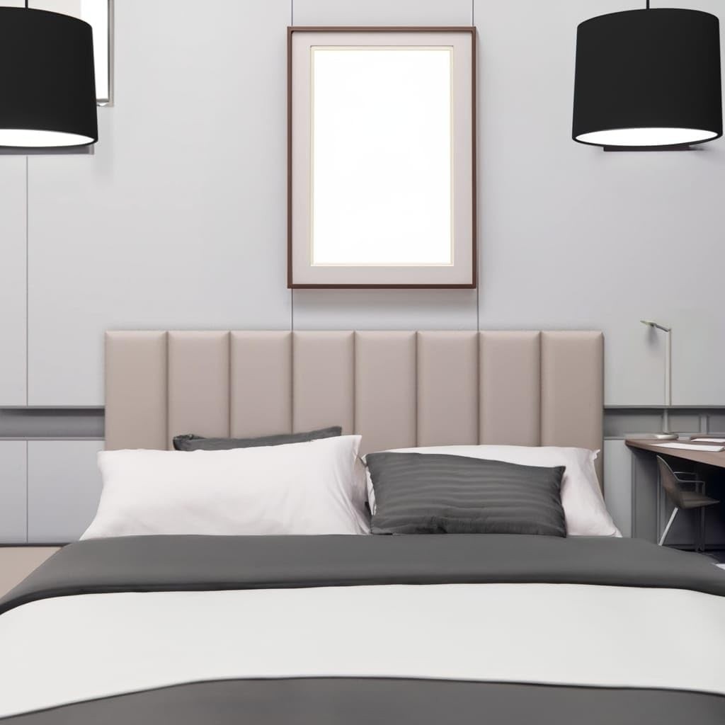 Cabeceira Cama Box Queen 8 Módulos Estofada Modular Bege - Design Moderno e Conforto Total