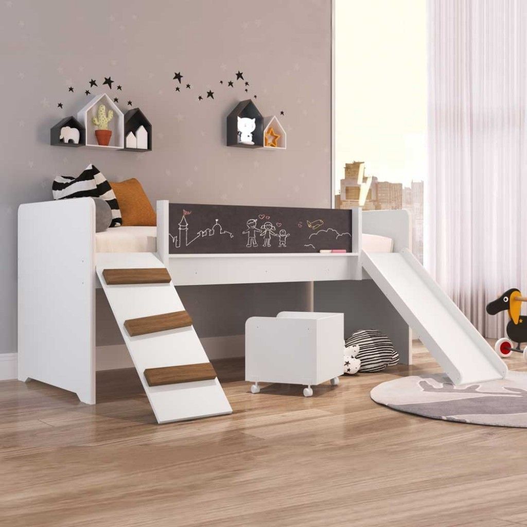 Cama Infantil com Escorregador: Diversão Segura!