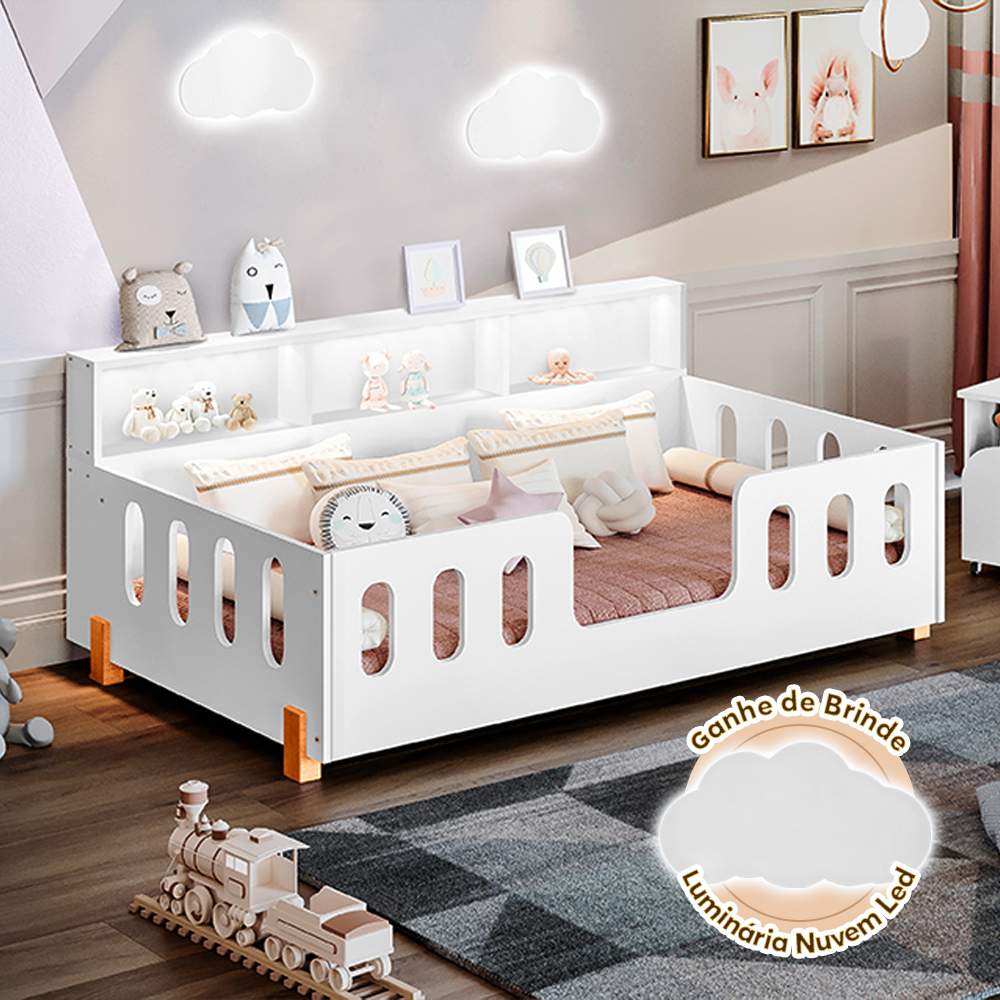 Cama Infantil Montessoriana Nina Led: Segurança e Estilo para o Quarto do Seu Filho