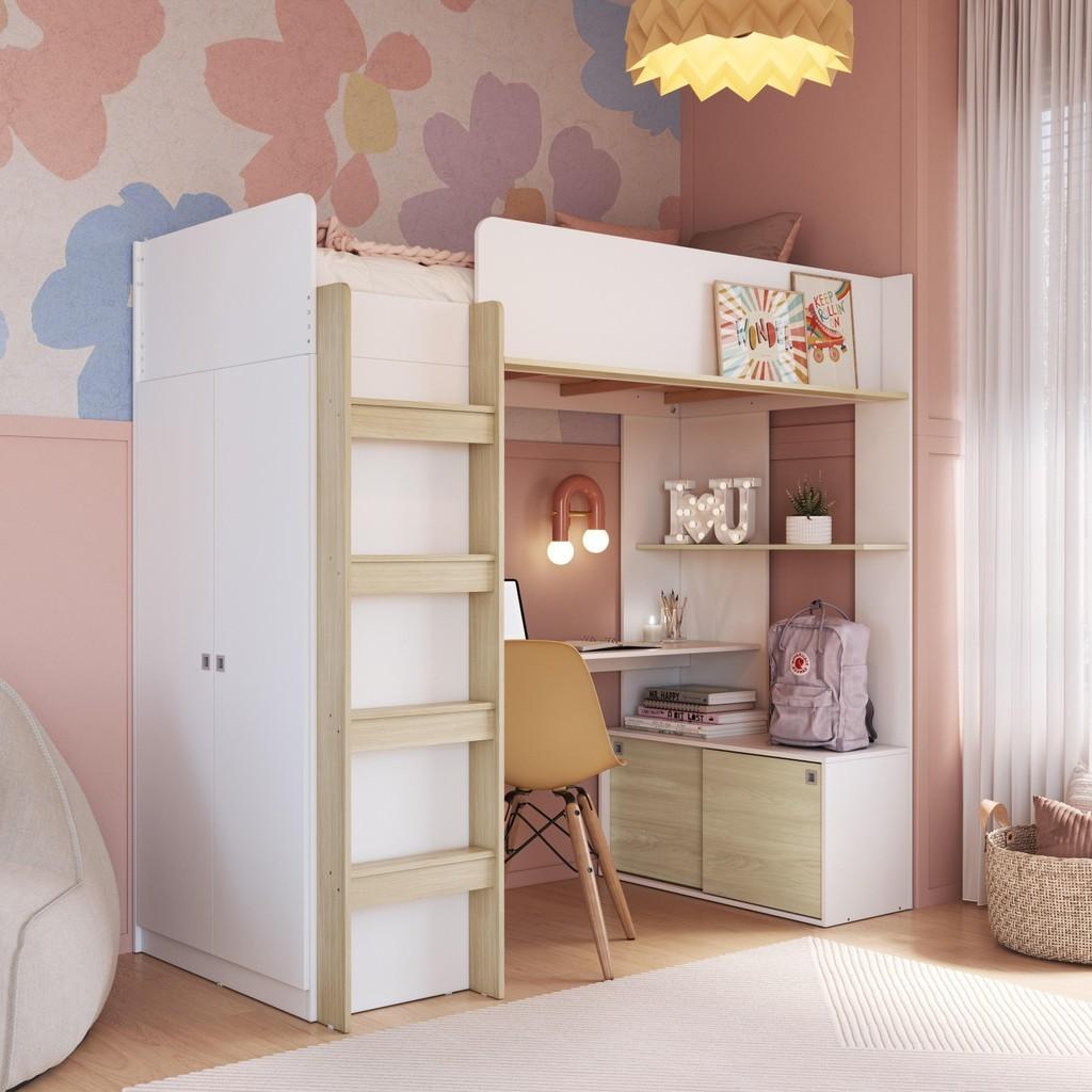 Cama Infantil Office: Estudo, Descanso e Organização!