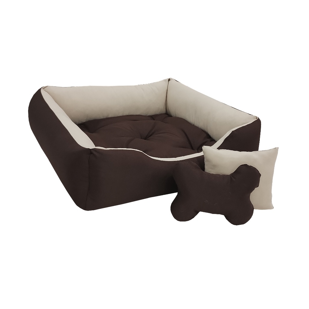 Cama para Cachorro Porte Grande 100x80 cm com Fundo Impermeável e Brinquedo Incluso