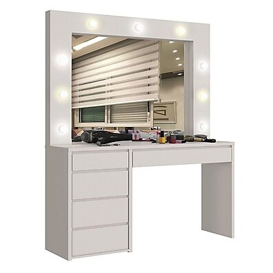 Camarim Maquiagem Anne: 5 Gavetas e 9 LEDs