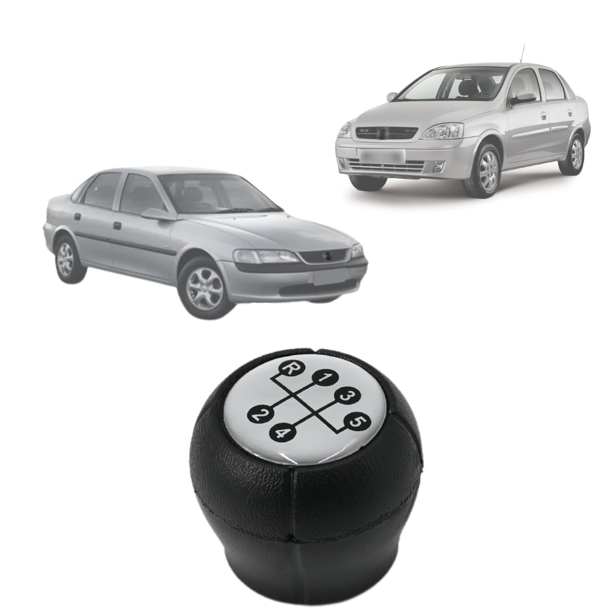 Manopla Câmbio Vectra 1997-2000 5 Marchas Resinado Prata - Upgrade Premium