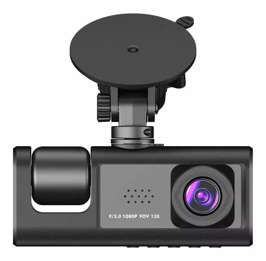 Câmera Veicular Dupla 3" LCD com Visão Noturna e Grande Angular - Segurança Total