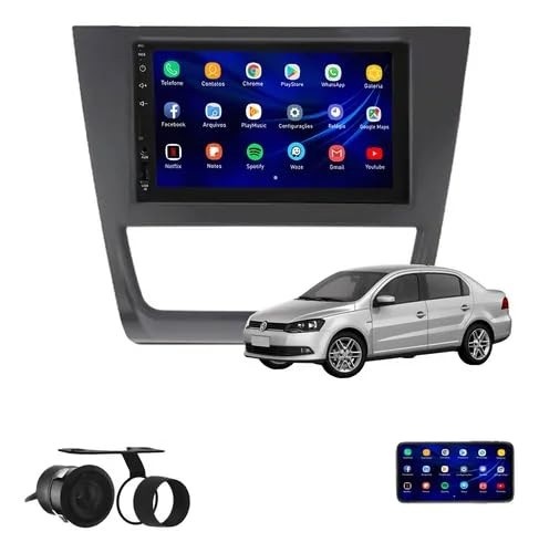 Kit Central Multimídia MP5/MP8 para Gol G6: Espelhamento Android/iOS + Moldura + Câmera de Ré