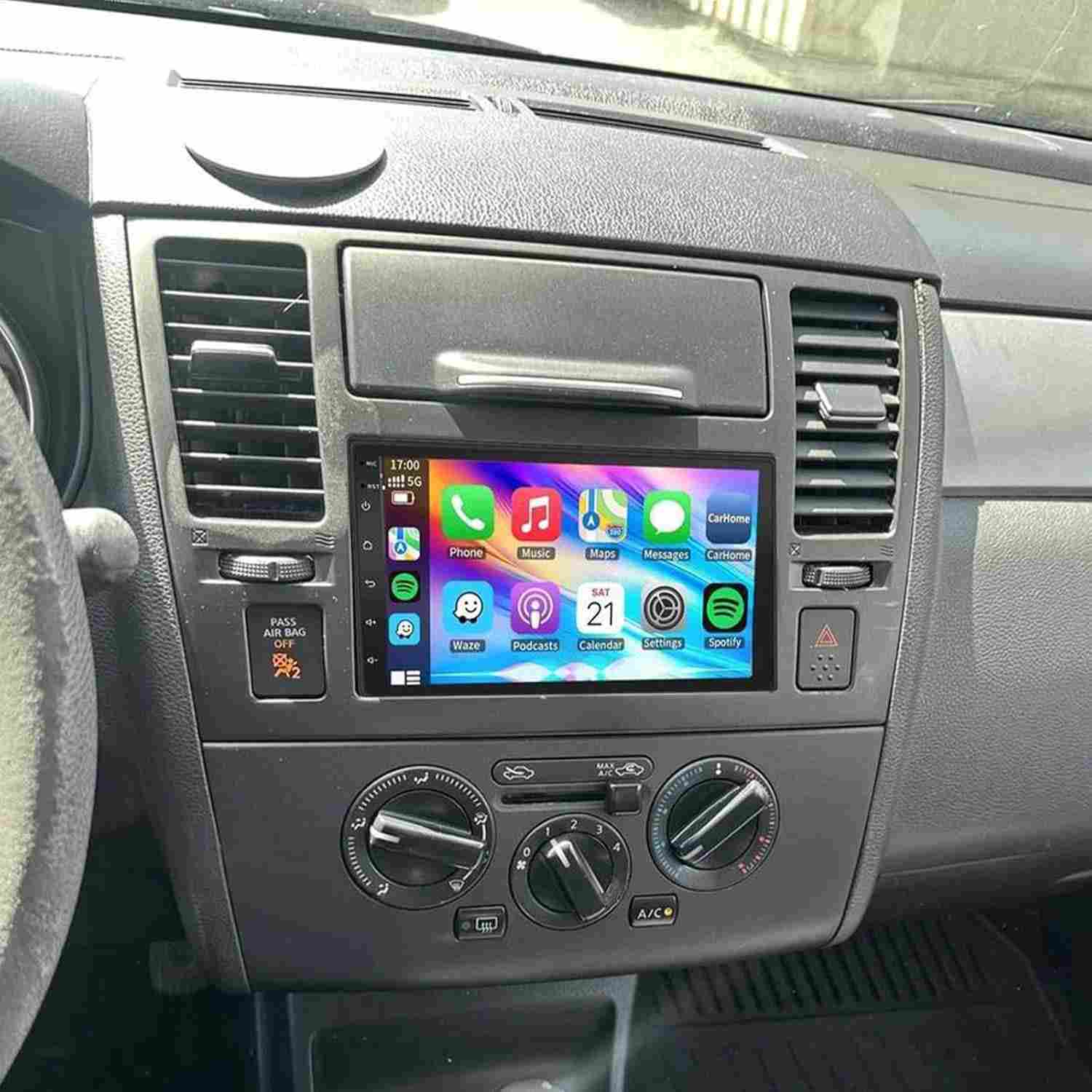 Central Multimídia Android 13 7" para Nissan Versa 2007-2011: Carplay, GPS, Câmera de Ré e Mais!