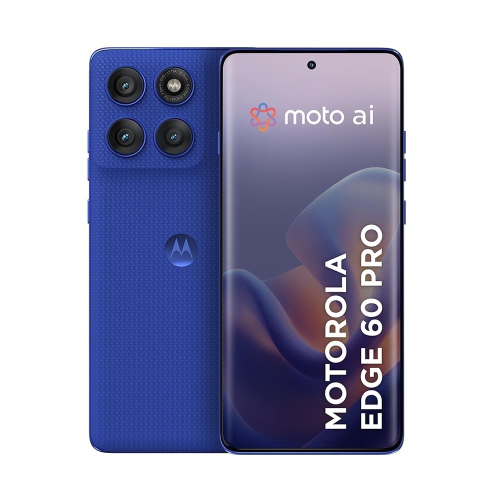 Smartphone Motorola Edge 60 PRO 5G: Câmera Sony 50MP, Tela Quad-Curve 1.5K, 256GB, 24GB RAM e Ultra Resistência IP68/IP69 - Azul Marinho