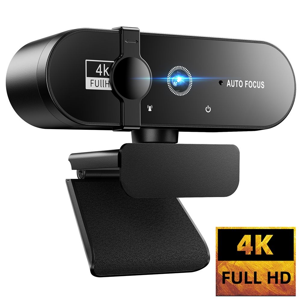 Câmera Web 4K com Microfone e Foco Automático – Ideal para Streaming e Videoconferências