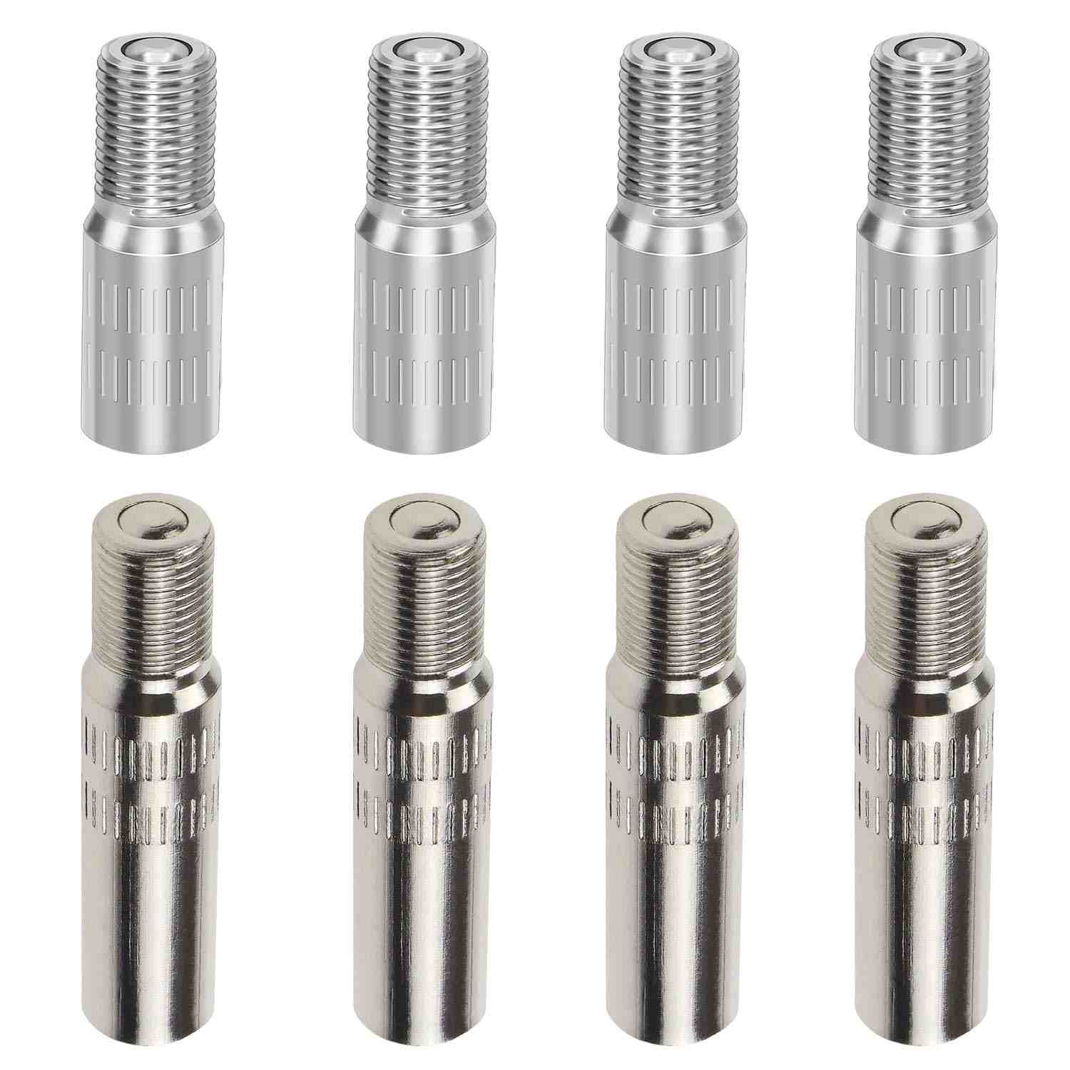 Kit 8 Extensores de Válvula Cromada 39mm e 27mm para Carro, Moto e Caminhão