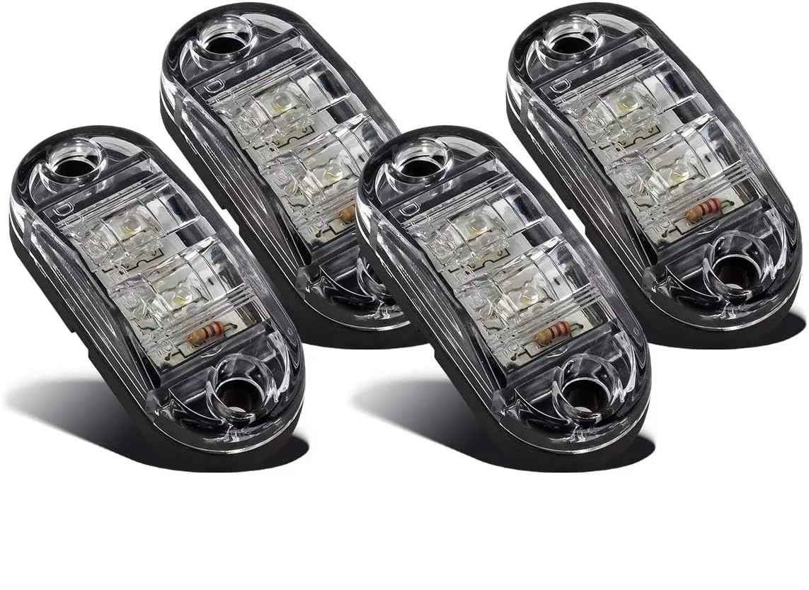 Kit 4 Lanternas LED Vigia Teto Van, Caminhão e Ônibus 12/24V - Segurança e Estilo KLX