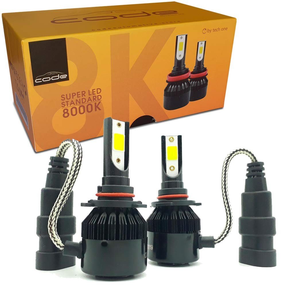 Ilumine Seu Caminho: Lâmpada LED HB3 9005 8000K 7800 Lumens TechOne Code Super LED