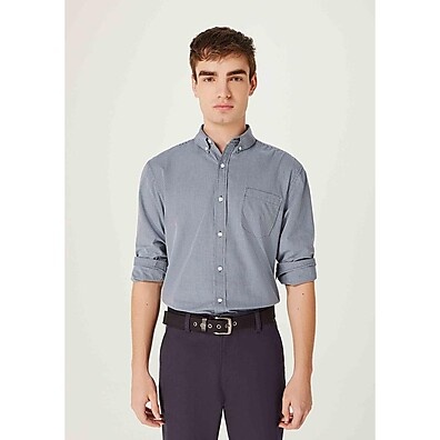 Camisa Básica Masculina Manga Longa Slim Xadrez Hering