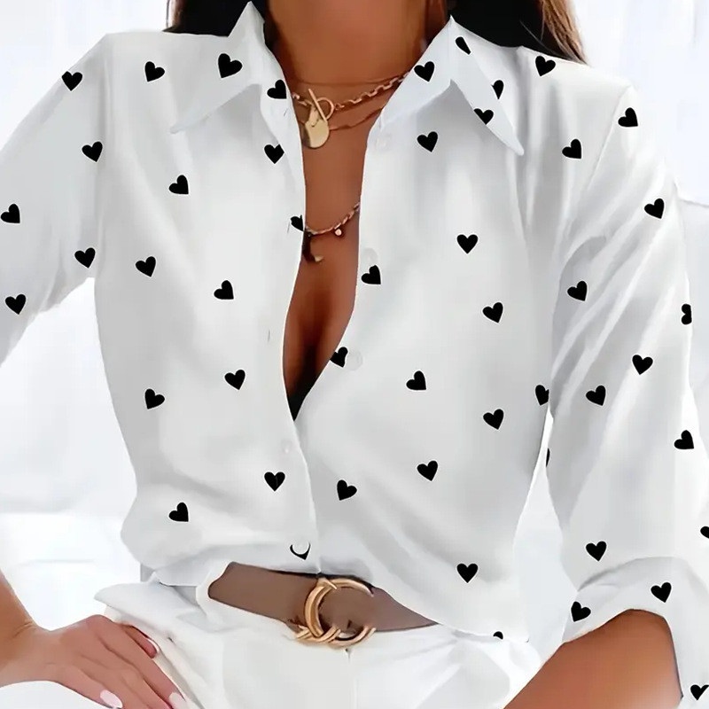 Camisa de Personalidade para Viajantes com Estampa de Coração – 29203