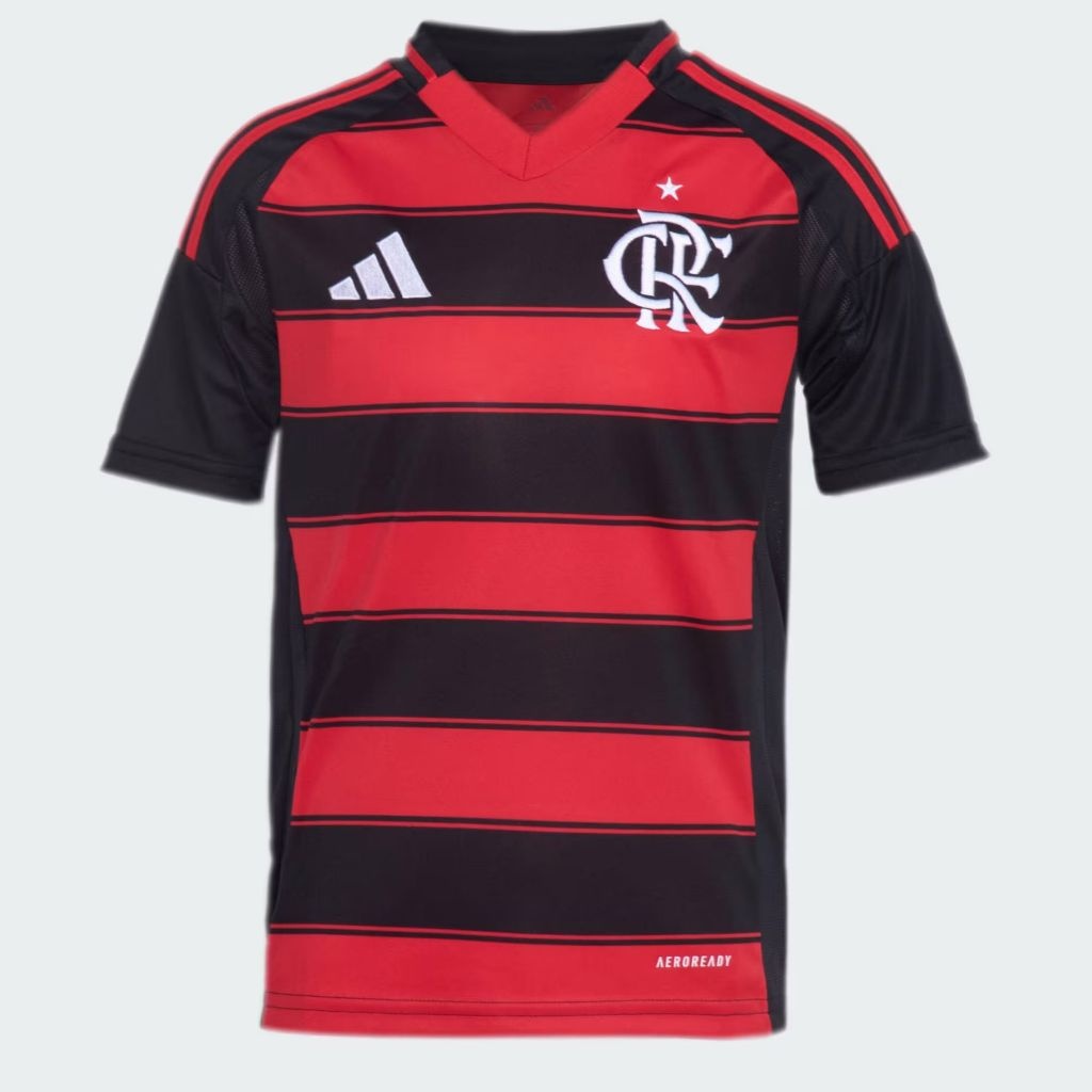 Camisa Flamengo Infantil Jogo 1 Adidas 2025 - Oficial e Estilosa