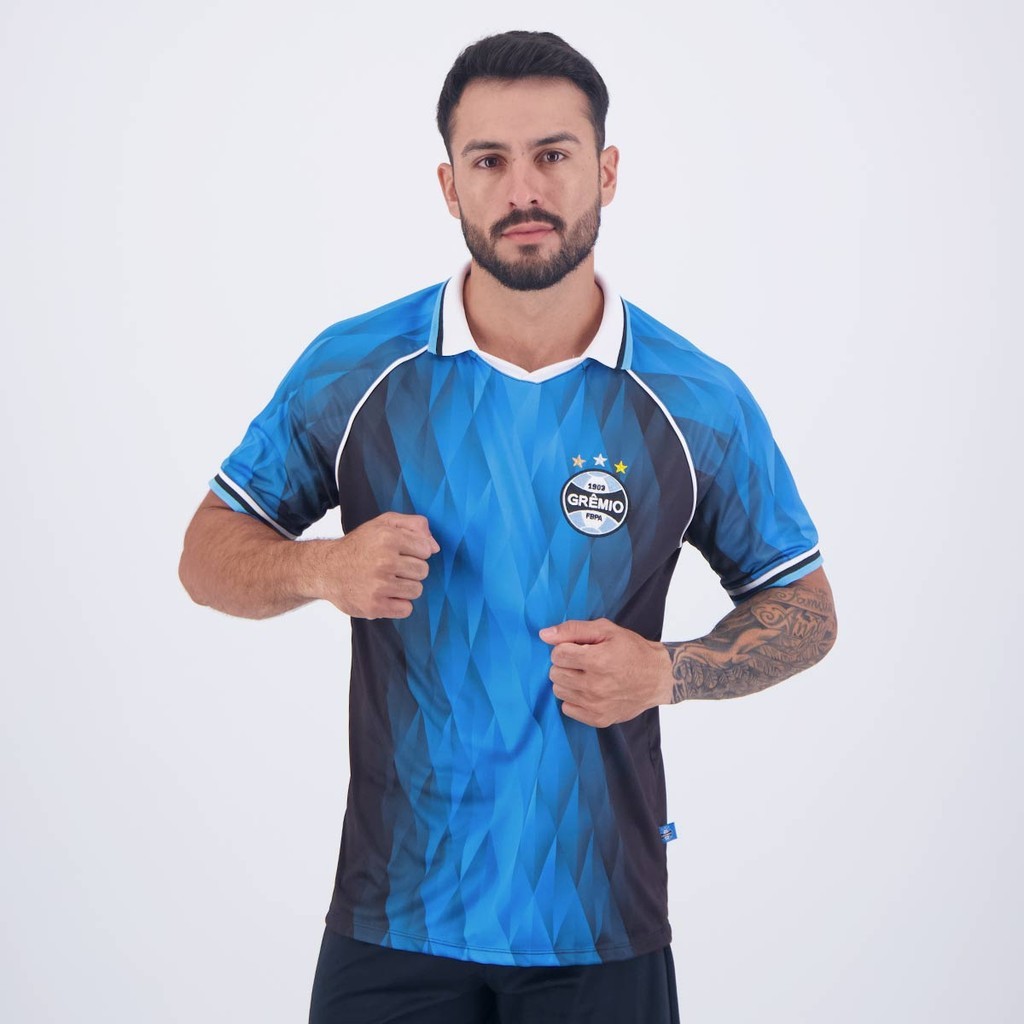 Camisa Grêmio Masculina: Preto e Azul Imponente