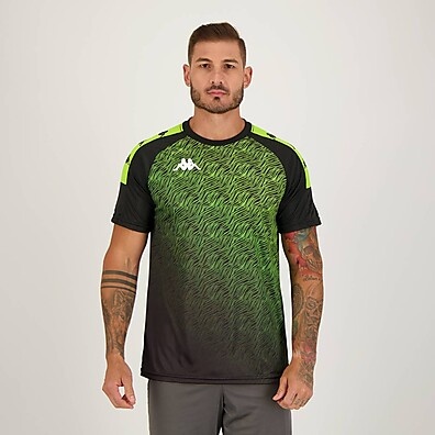 Camisa Kappa Fischel: Preto e Verde para Jogo