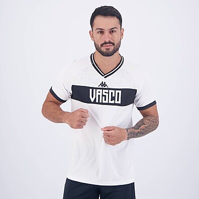 Camisa Kappa Vasco Supporter New – Estilo e Conforto em Branco e Preto
