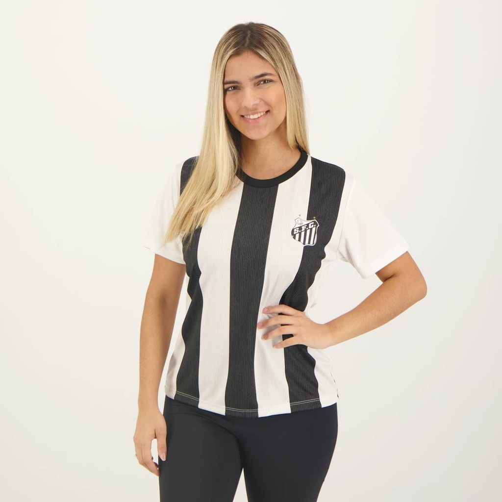 Camisa Santos Feminina Branca e Preta: Estilo e Conforto