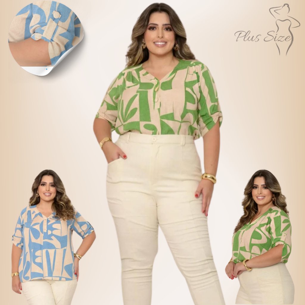 Camisa Social Feminina Plus Size Curve: Estilo e Conforto para Toda Ocasião