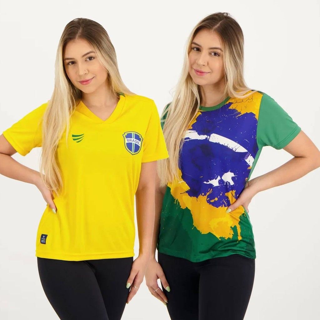 camisas-brasil-femininas-amarela-e-verde