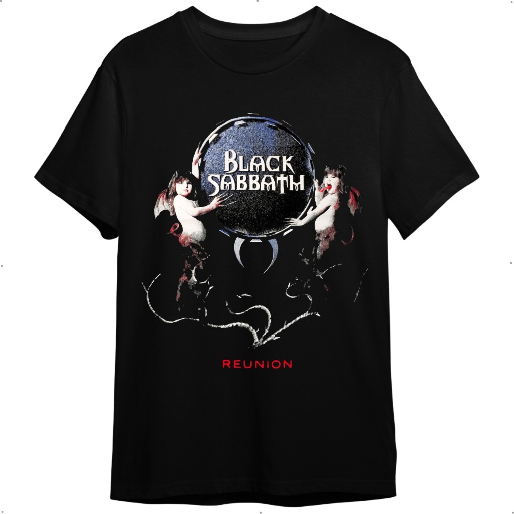 Camiseta Black Sabbath The Reunion Preta Unissex 100% Algodão – Estilo Rock com Qualidade