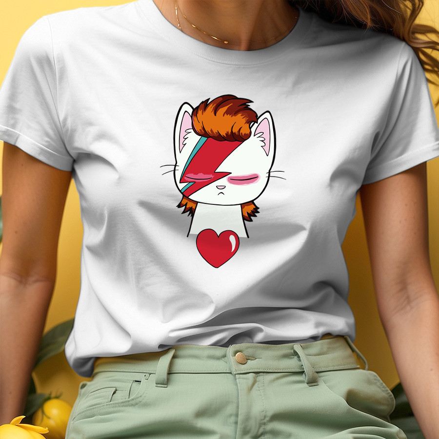 Camiseta Bowie Gatinho: Rock & Conforto Premium